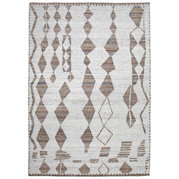 Betty 5 x 7 Area Rug, Geometric Pattern, Beige Brown Polyester, Cotton - BM318352