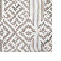 Glam 8 x 10 Area Rug, Geometric Pattern, Tufted Gray White Polyester, Wool - BM318353