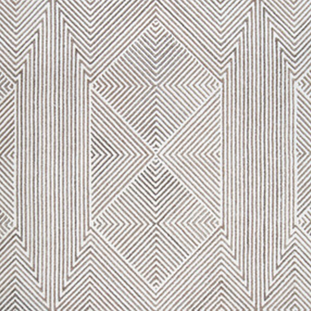 Glam 5 x 7 Area Rug, Geometric Pattern, Tufted Gray White Polyester, Wool - BM318354