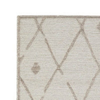 Hima 8 x 10 Area Rug, Geometric Pattern, Hand Tufted Gray Wool Cotton Back - BM318355