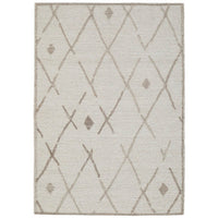 Hima 8 x 10 Area Rug, Geometric Pattern, Hand Tufted Gray Wool Cotton Back - BM318355