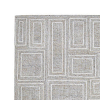 Bora 8 x 10 Area Rug, Geometric Pattern, Polyester Gray White Wool, Cotton - BM318360