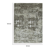 Monty 8 x 10 Area Rug, Abstract Pattern, Gray Ivory Polyester, Cotton Back - BM318362