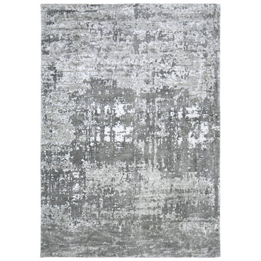 Monty 8 x 10 Area Rug, Abstract Pattern, Gray Ivory Polyester, Cotton Back - BM318362