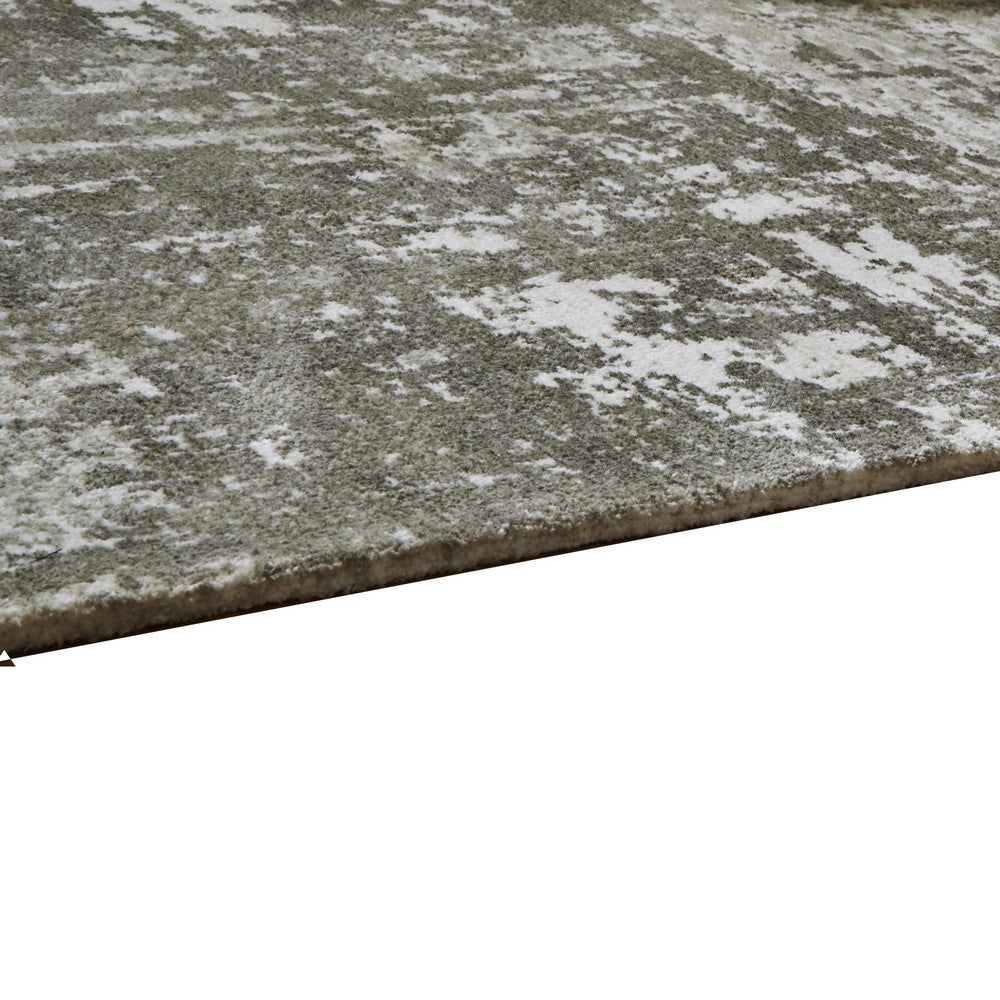 Monty 5 x 7 Area Rug, Abstract Pattern, Gray, Ivory Polyester, Cotton Back - BM318363