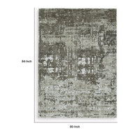Monty 5 x 7 Area Rug, Abstract Pattern, Gray, Ivory Polyester, Cotton Back - BM318363