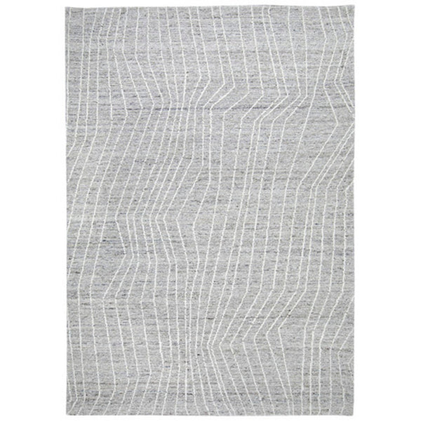 Monty 5 x 7 Area Rug, Abstract Pattern, Gray, Ivory Polyester, Cotton Back - BM318363