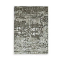 Monty 5 x 7 Area Rug, Abstract Pattern, Gray, Ivory Polyester, Cotton Back - BM318363