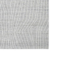 Veer 8 x 10 Area Rug, Linear Abstract Pattern, Polyester, Wool, Gray, Ivory - BM318364