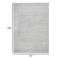 Veer 8 x 10 Area Rug, Linear Abstract Pattern, Polyester, Wool, Gray, Ivory - BM318364