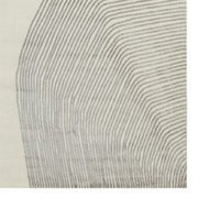 Rosy 5 x 7 Area Rug, Swirling Design, Soft Pile Polyester, Black Gray Beige - BM318367