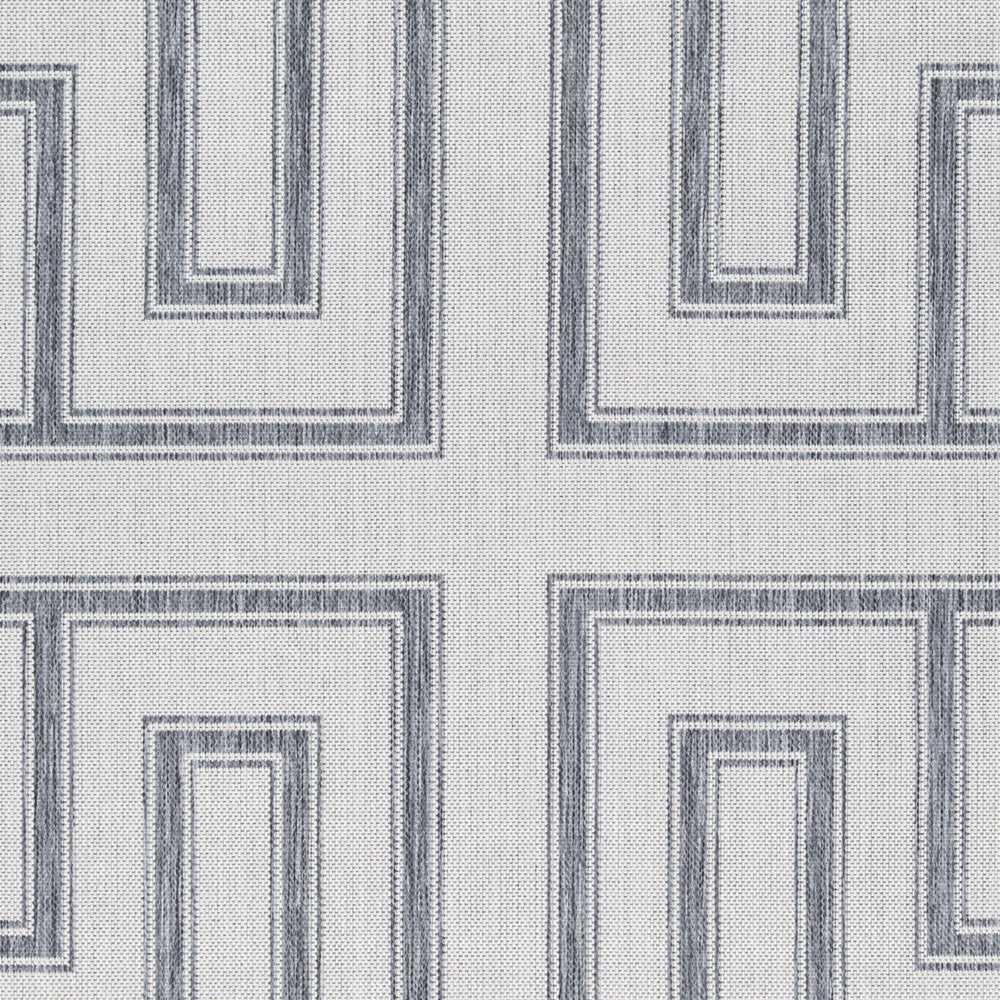 Martina 8 x 10 Area Rug, Indoor Outdoor Greek Key Design, Gray and Ivory - BM318369