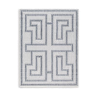 Martina 8 x 10 Area Rug, Indoor Outdoor Greek Key Design, Gray and Ivory - BM318369