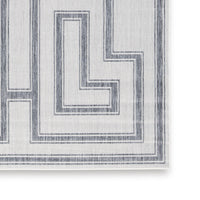 Martina 5 x 7 Area Rug, Indoor Outdoor Greek Key Design, Gray and Ivory - BM318370