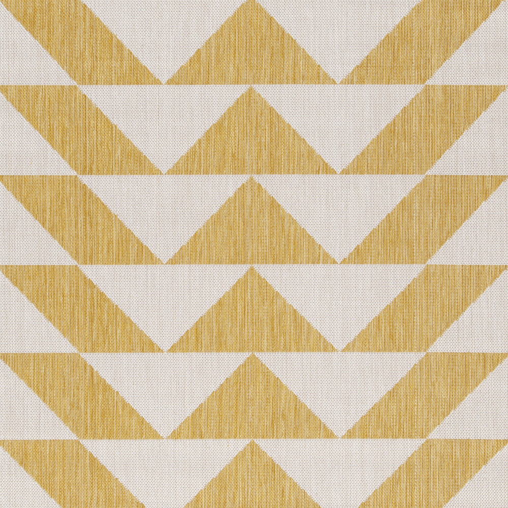 Hamley 8 x 10 Area Rug, Indoor Outdoor, Geometric Prints, Yellow, White - BM318371