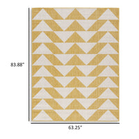 Hamley 5 x 7 Area Rug, Indoor Outdoor, Geometric Prints, Yellow, White - BM318372