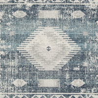 Daisy 5 x 7 Area Rug, Indoor Outdoor, Persian Pattern, Polyester Gray, Blue - BM318376