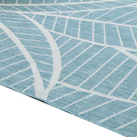 Chelsea 8 x 10 Area Rug, Indoor Outdoor, Botanical, Aqua, Ivory, Latex - BM318377