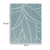 Chelsea 8 x 10 Area Rug, Indoor Outdoor, Botanical, Aqua, Ivory, Latex - BM318377