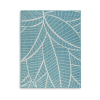 Chelsea 8 x 10 Area Rug, Indoor Outdoor, Botanical, Aqua, Ivory, Latex - BM318377