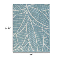 Chelsea 5 x 7 Area Rug, Indoor Outdoor, Botanical, Aqua, Ivory, Latex - BM318378