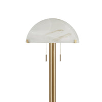 Sein 62 Inch Floor Lamp, Double Pull Chain Switch, Glass Dome Shade, Brass - BM318380