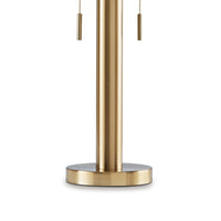 Sein 22 Inch Table Lamp, Double Pull Chain Switch, Glass Dome Shade, Brass - BM318381