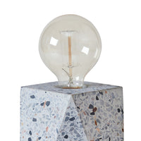 Joen 7 Inch Modern Small Table Lamp, Solid Stone Sculpture, White Terrazzo - BM318382