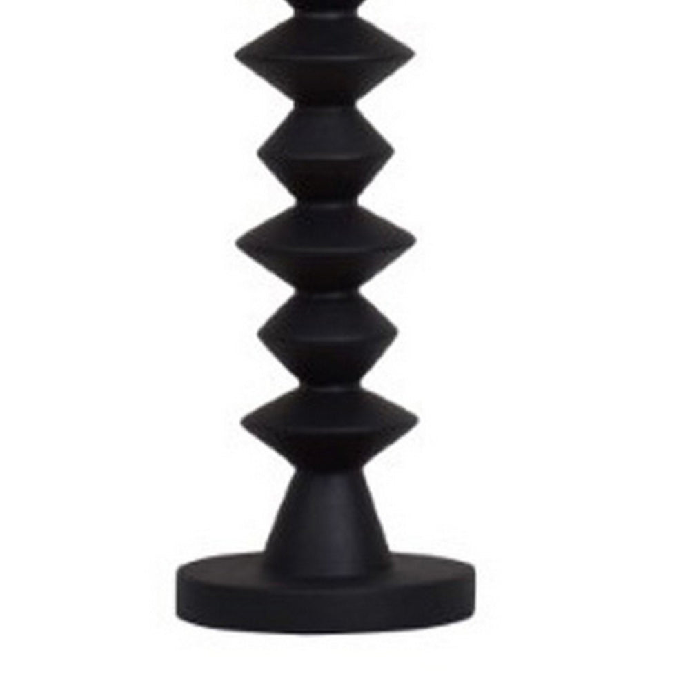 Ando Buffet Table Lamp, Black Turned Fishbone Base, Drum Shade  - BM318390