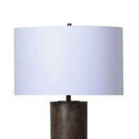 Saen 65 Inch Floor Lamp, Modern Black Cylindrical Base, White Drum Shade - BM318391