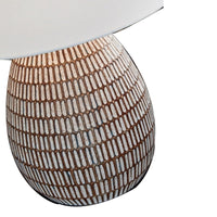 Gyen 29 Inch Table Lamp, Antique White Pattern Pot Base, Beige Empire Shade - BM318392