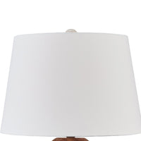 Gyen 29 Inch Table Lamp, Antique White Pattern Pot Base, Beige Empire Shade - BM318392