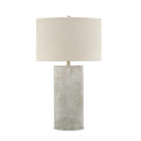 Bard 30 Inch Table Lamp, Accent Cylindrical Base, Ivory Oval Fabric Shade - BM318393