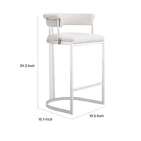 Cid Lisa Counter Stool Chair, White Faux Leather, Stainless Steel Legs - BM318399