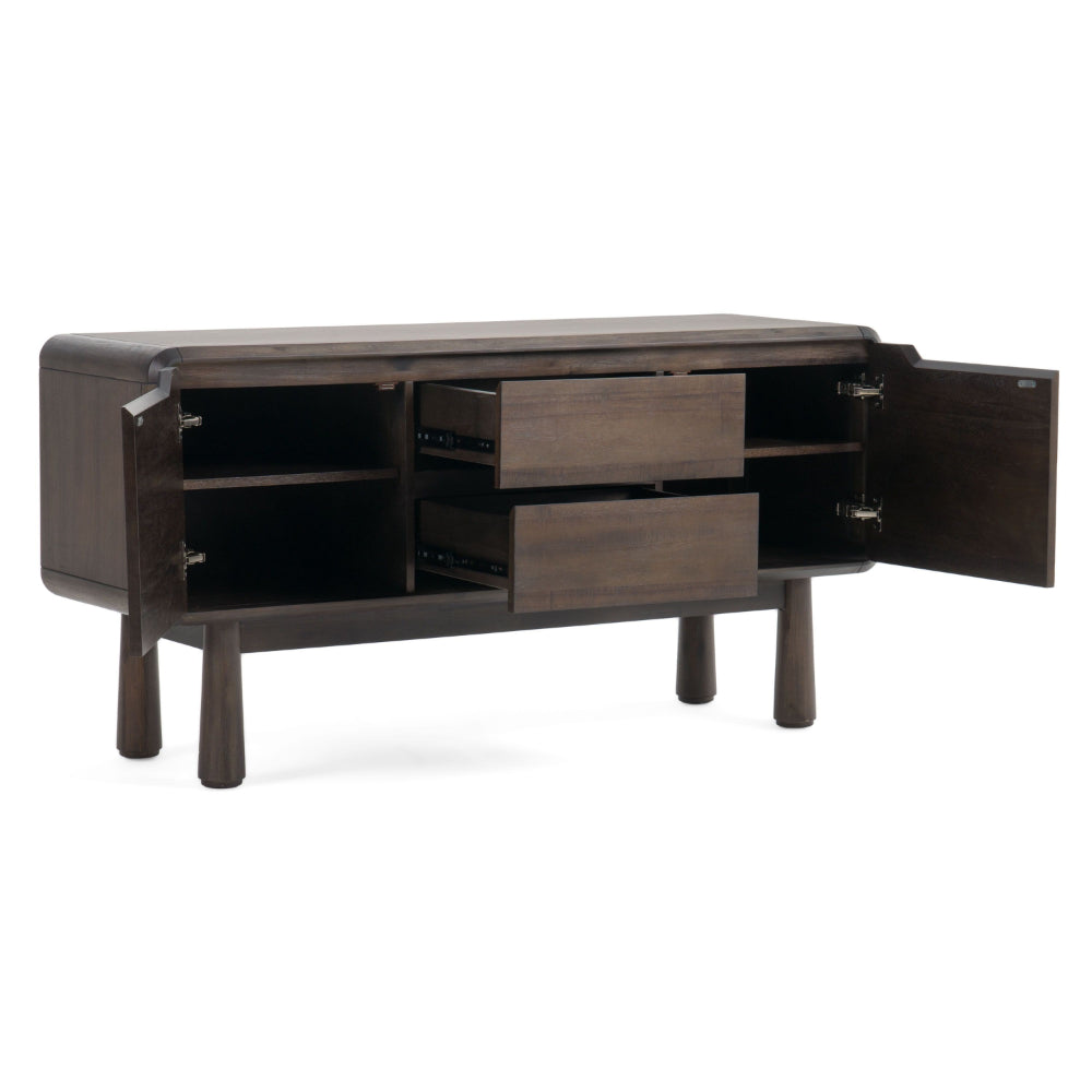 Cid Seby 50 Inch Sideboard Server Buffet Cabinet, Espresso Brown Wood - BM318415