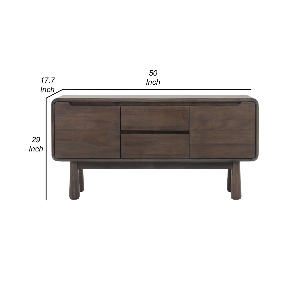 Cid Seby 50 Inch Sideboard Server Buffet Cabinet, Espresso Brown Wood - BM318415