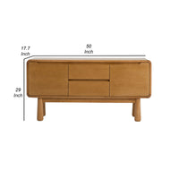 Cid Seby 50 Inch Sideboard Server Buffet Cabinet, Natural Brown Wood - BM318416