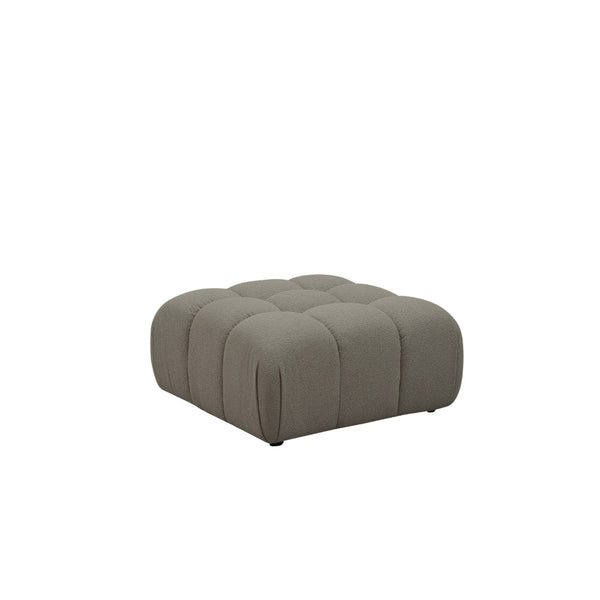 Reno Uni 38 Inch Ottoman, Gray Fabric, Tufted Design, Solid Wood Frame - BM318421