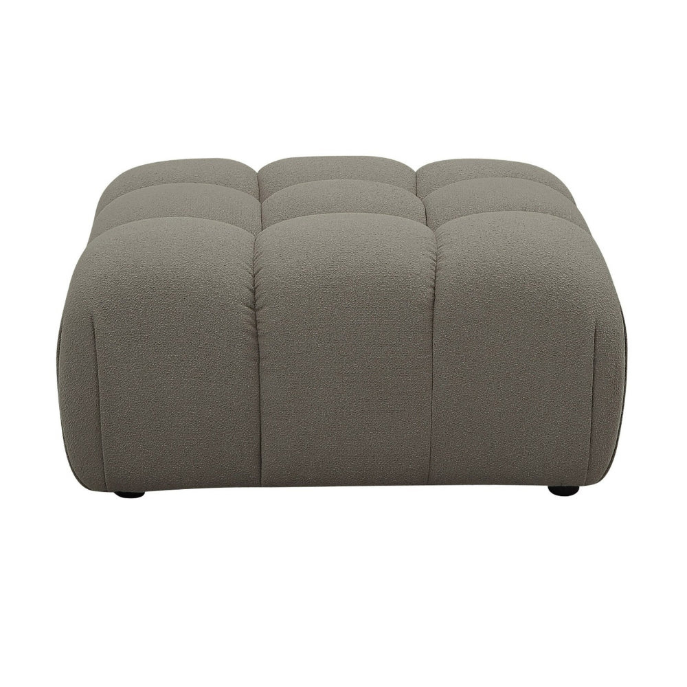 Reno Uni 38 Inch Ottoman, Gray Fabric, Tufted Design, Solid Wood Frame - BM318421