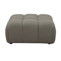 Reno Uni 38 Inch Ottoman, Gray Fabric, Tufted Design, Solid Wood Frame - BM318421