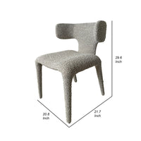 Cid Eve 21 Inch Dining Chair, Curved Wingback, Gray Textured Polyester - BM318458