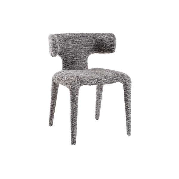 Cid Eve 21 Inch Dining Chair, Curved Wingback, Gray Textured Polyester - BM318458