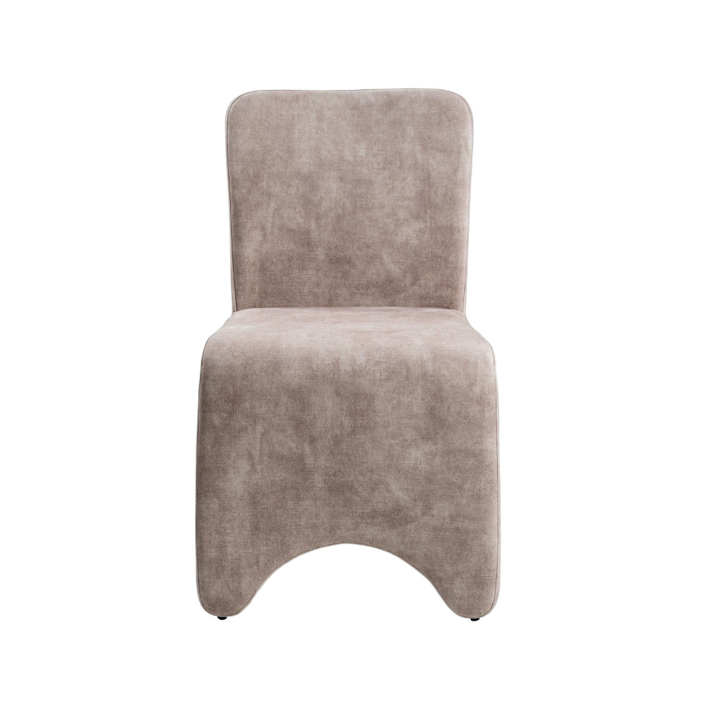 Cid Lou 19 Inch Side Dining Chair Set of 2, Beige Polyester, Panel Frame - BM318463