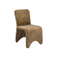 Cid Lou 19 Inch Side Dining Chair Set of 2, Brown Polyester, Panel Frame - BM318464