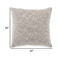 Throw Pillow Set of 4, 20 Inch Square, Brown and White Cotton Woven Texture - BM318536