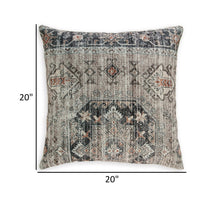 Throw Pillow Set of 4, 20 Inch, Polyester, Medallion Print, Brown, Gray - BM318537