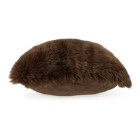 Throw Pillow Set of 4, 20 Inch, Faux Fur Polyester, Plush Textured Brown - BM318539