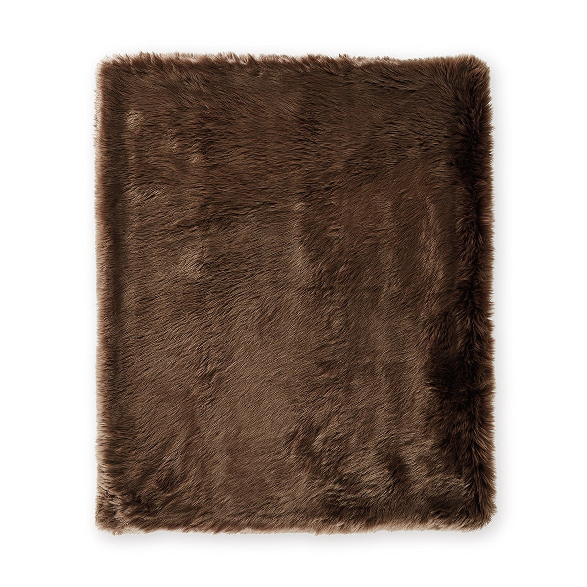 Throw Blanket Set of 3, Modern Soft Faux Fur Textured Brown Polyester  - BM318540