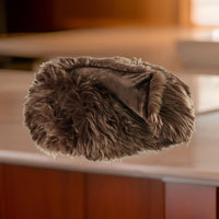 Throw Blanket Set of 3, Modern Soft Faux Fur Textured Brown Polyester  - BM318540