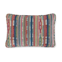 Lumbar Pillow Set of 4, 16 x 23 Inch Striped Red Blue White Green Polyester - BM318548